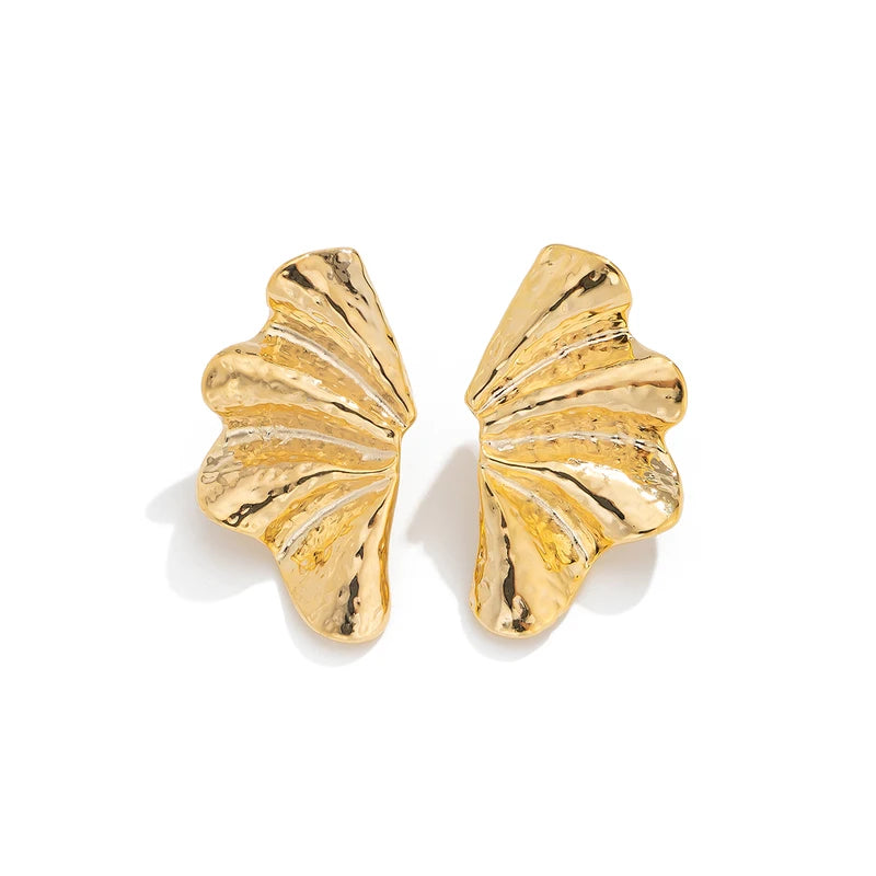 Minimalist Maple Leaf Stud Earrings for Women - Trendy Geometric Piercing Jewelry