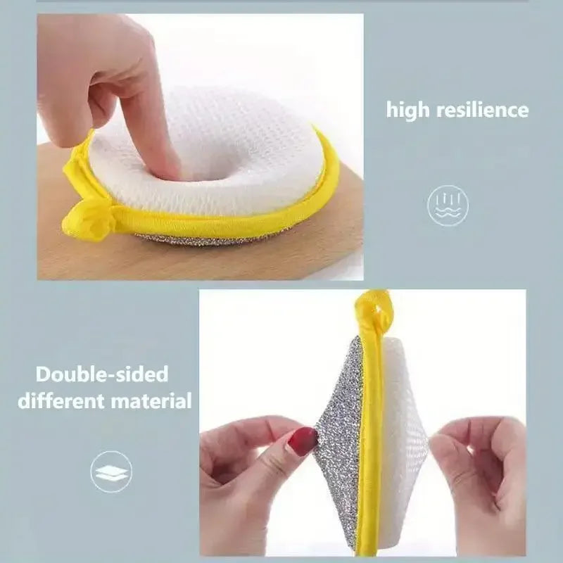 Double-Sided Dishwashing Sponges Set - Reusable Kitchen Cleaning Tools, 5 or 10 Pieces