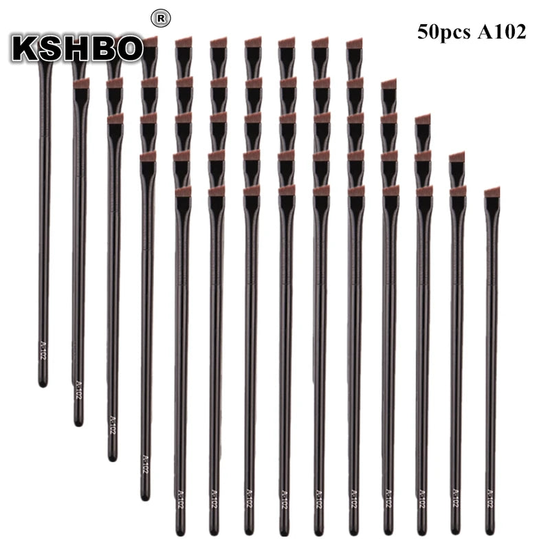 50Pcs Eyebrow and Eyeliner Makeup Brush Set - Small Angle Contour Brushes for Female Grooming