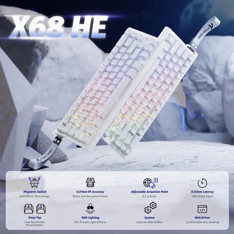 Attack Shark X68 HE Rapid Trigger Mechanical Gaming Keyboard 60% Wired
