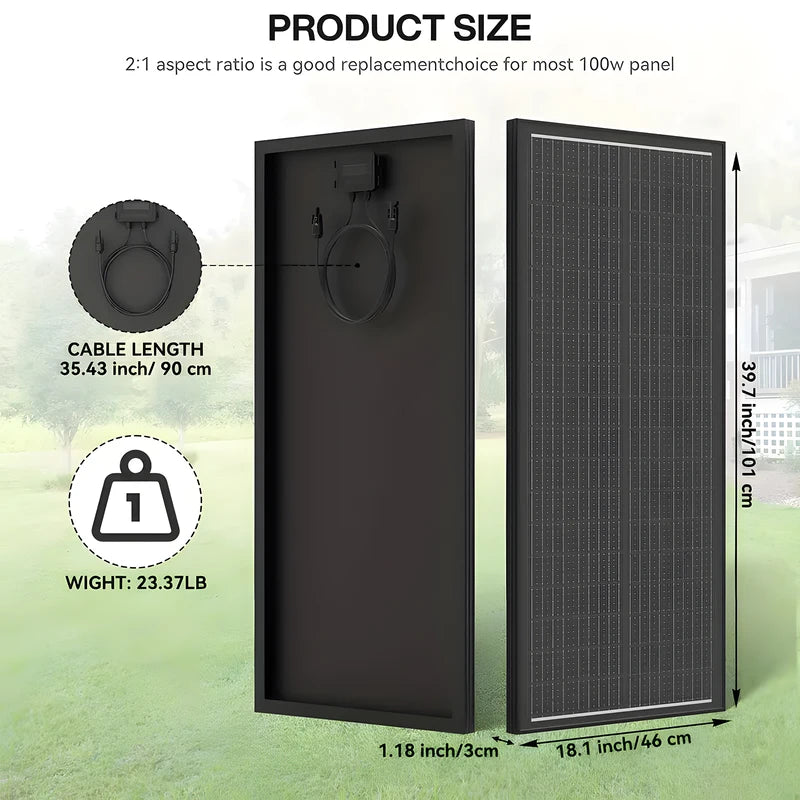 High Efficiency Mono Solar Panel 400W 200W 100W Waterproof Portable for RV Marine Camping