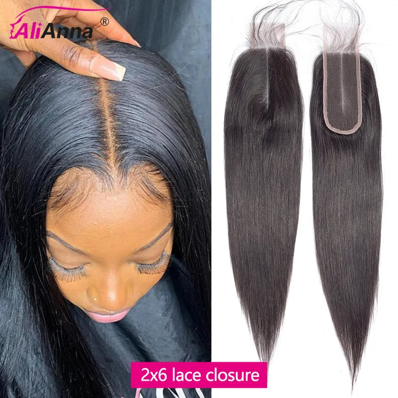 HD Lace Closure Human Hair Pre Plucked With Baby Hair 14-24 Inch Straight