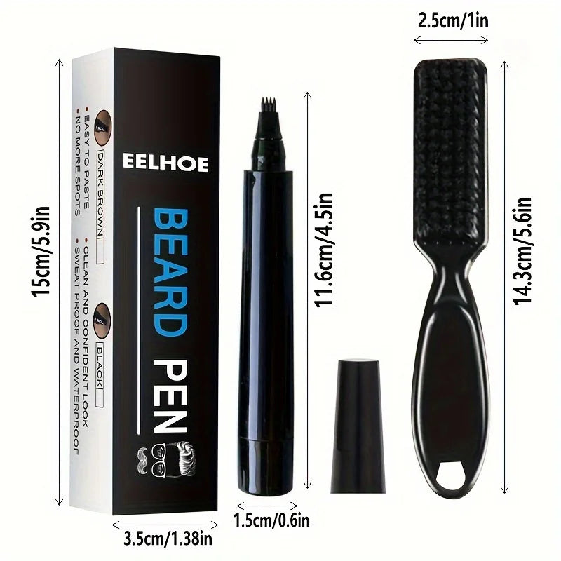 Beard Filling Pen Kit for Thicker Look Waterproof Hair Color Shaping Tool