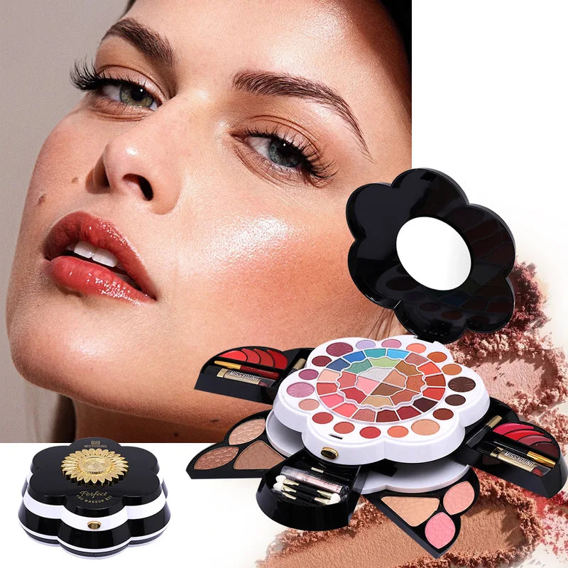 All-in-One Makeup Kit with Eyeshadow Lipstick Blush Highlights Portable Cosmetic Set