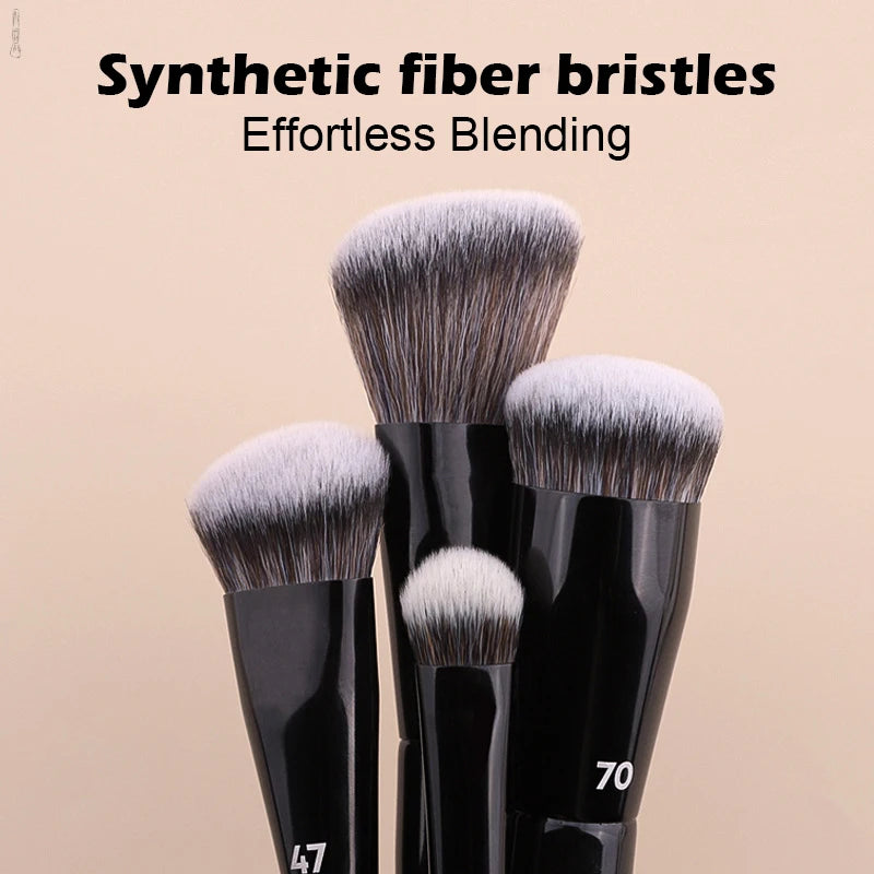 Flat Head Foundation Brush Face Contour Makeup Tool - All Handle Colors