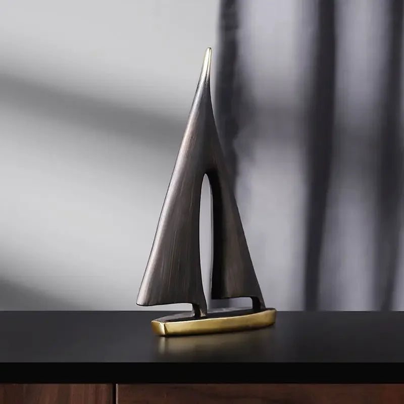 Sailboat Home Decor Ornament for Living Room & Bedroom Resin Craft Gift