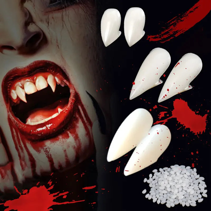 Halloween Vampire Teeth Fangs Dentures Prop Costume Accessories – Multiple Colors