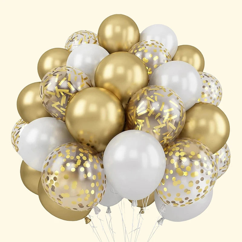 30-Pack Multicolor Latex Balloons for Birthdays and Weddings – Gold, Iridescent, Ruby, Emerald & More