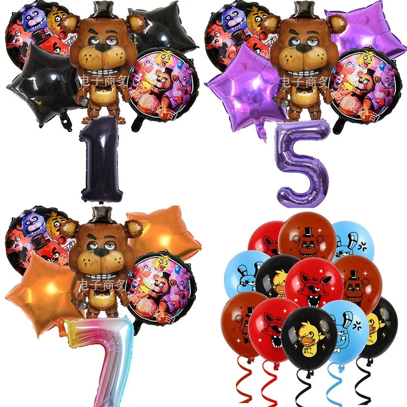 FNAF Balloons Set for Birthday Party Decorations Themed Celebration Cartoon Anime Balloon Gifts