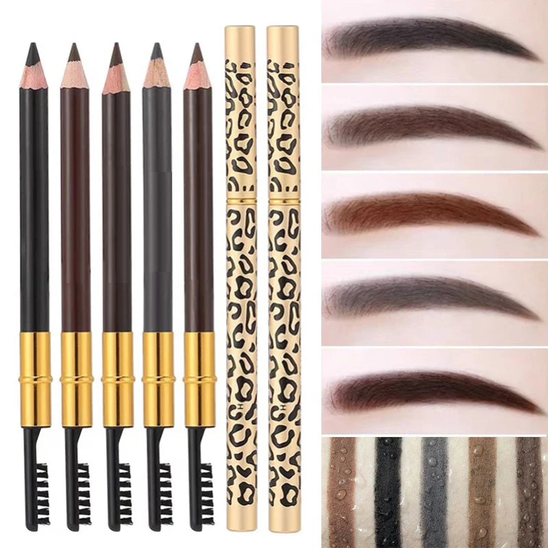 Waterproof Double Head Eyebrow Pencil for Natural, Long-Lasting Brows - No Blooming, Sweatproof, Shaping Makeup Tool