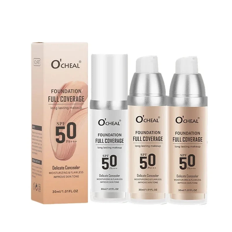 Color Changing Foundation and Concealer with Long-Lasting Oil Control SPF Moisturizer
