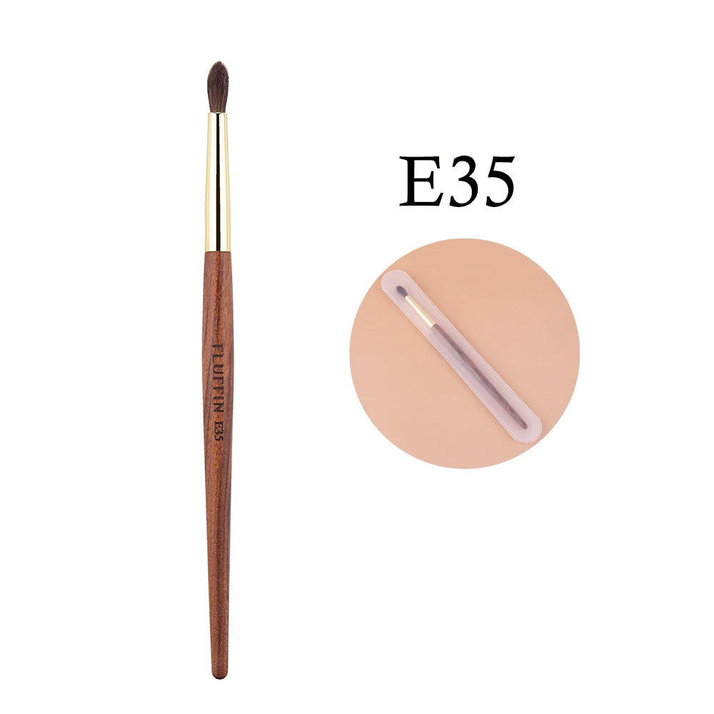 Small Precise Crease Brush with Horse Hair and Rosewood Handle – Eyeshadow Blending Makeup Tool