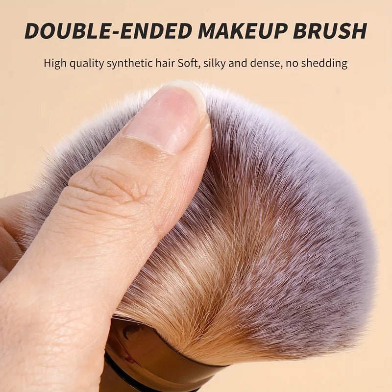 Extendable Makeup Brushes Set - 3pcs Synthetic Face Brush Kit for Liquid Cosmetics