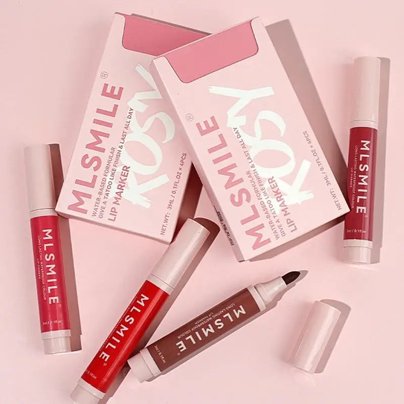 Long Lasting Lip Stain Pen Set - Natural Lip Color & Plumper Finish