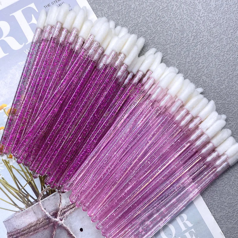 Disposable Lip Brush Set - 50 or 1000 Pcs Makeup Applicators for Lipstick & Gloss