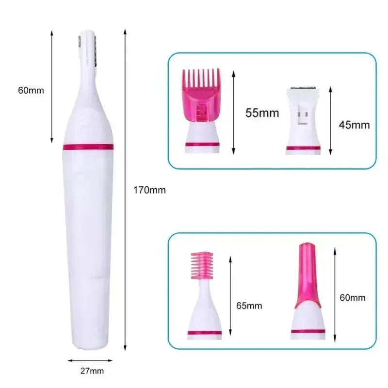 Women's 5-in-1 Hair Removal Epilator & Trimmer Set - Face Bikini Body Shaver