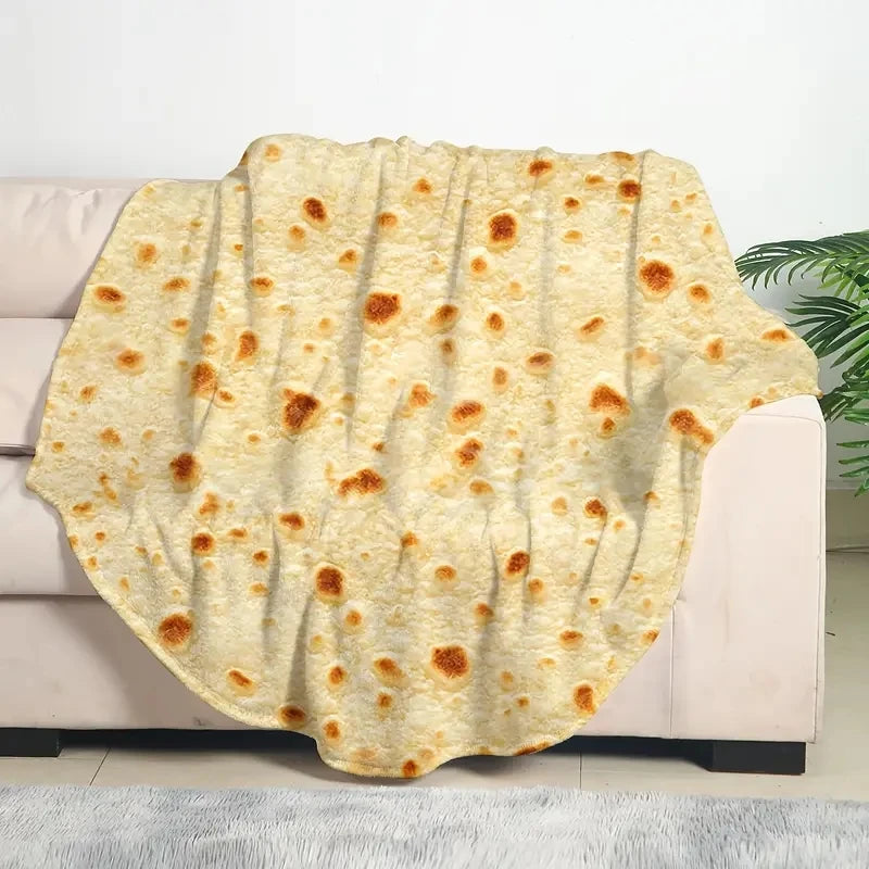 Soft Warm Mexican Tortilla Print Flannel Blanket for Couch Bed Camping