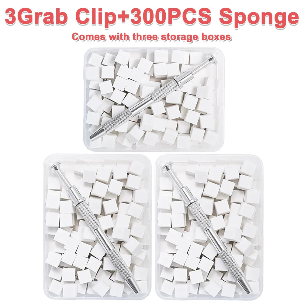 Nail Art Sponge Set with Gripping Pen for Gradient Manicure DIY Nail Tools