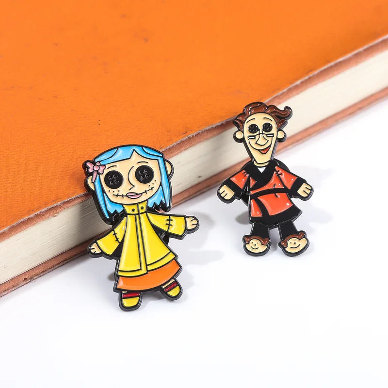 Horror Animated Character Enamel Pins Cartoon Brooch Halloween Jewelry Gift