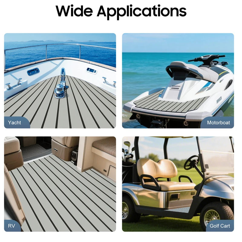 Heavy-Duty EVA Foam Anti-Slip Boat Deck Mat Waterproof Self-Adhesive Floor Covering