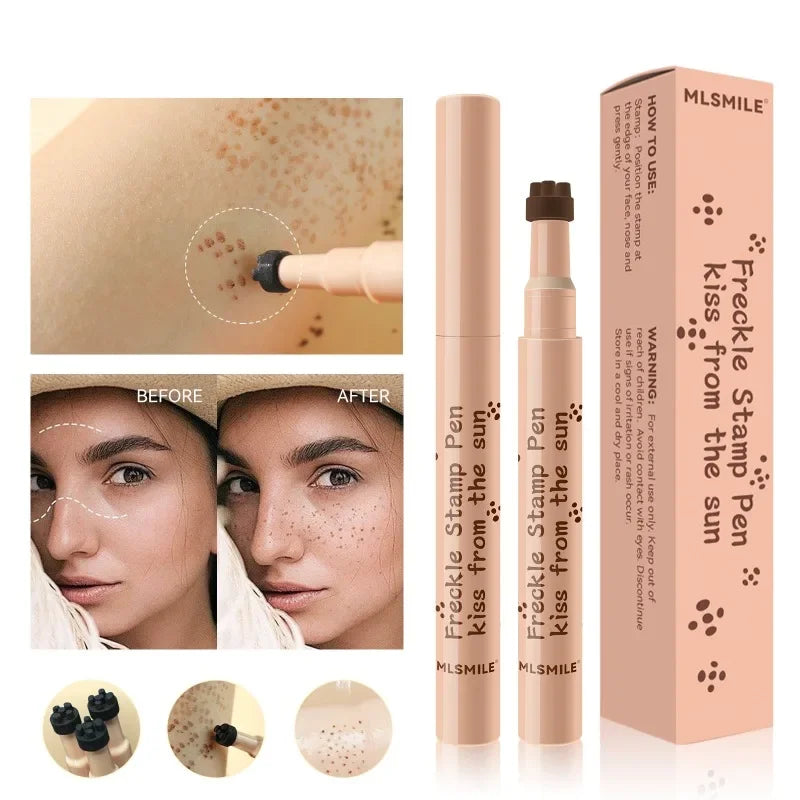 Waterproof Freckle Pen - Natural Simulation Fake Spot Makeup Tool with Stamp