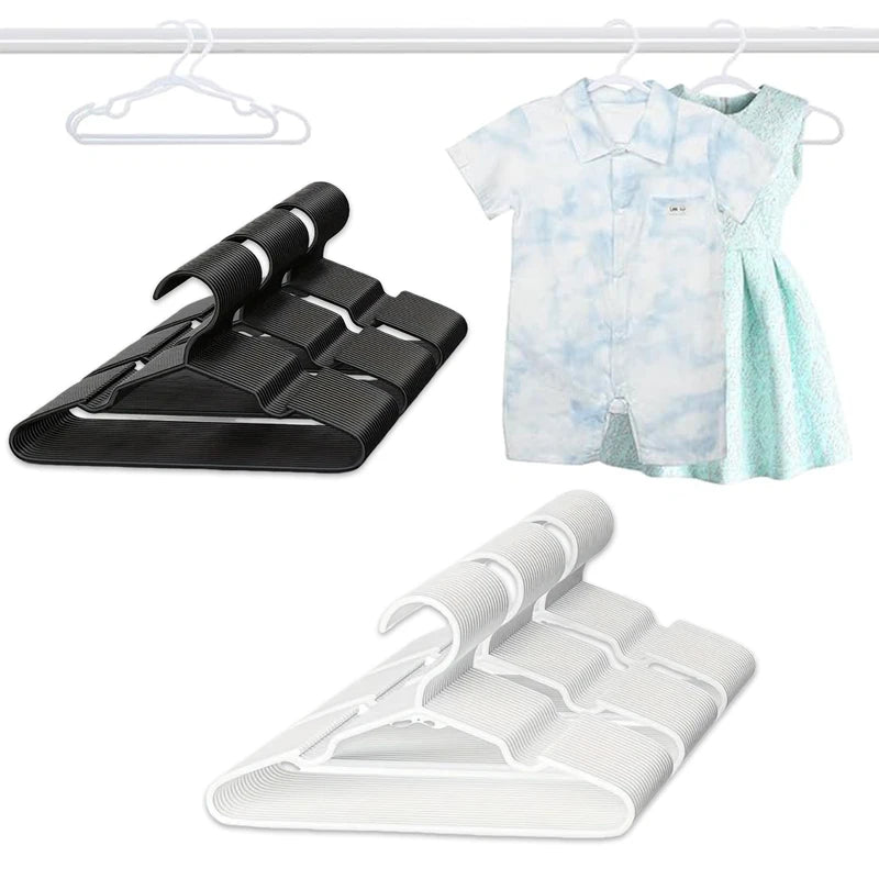 Non-Slip Childrens Clothes Hangers Set - Durable Plastic Closet Organizers