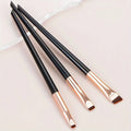 3-Piece Makeup Brush Set - Eyeliner, Eyebrow, Eyeshadow Brushes - Multiple Handle Colors