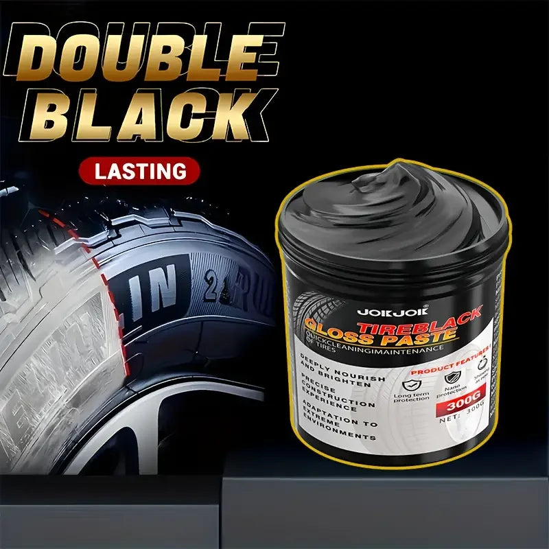 300G Car Tire Gloss Wax - Black Durable Polishing & Refurbishing Wax
