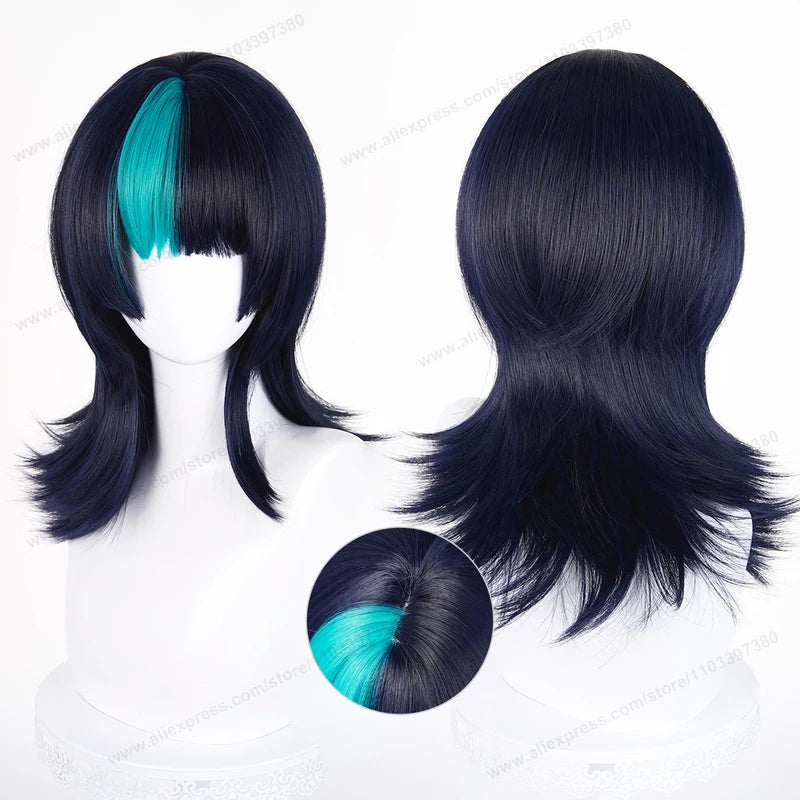 Cosplay Wigs Short 45cm Synthetic Heat-Resistant Hair for Women & Anime Costumes