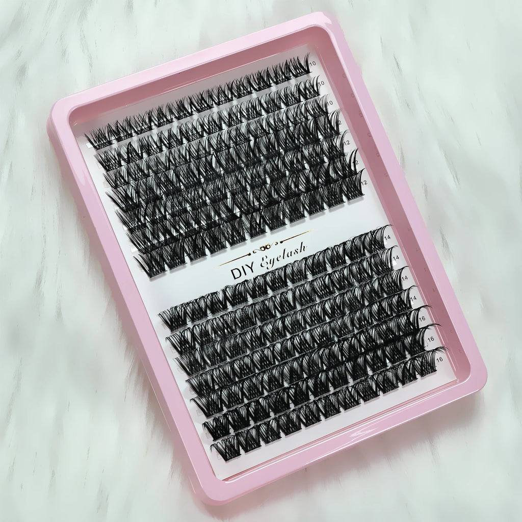D Curl Fluffy Wispy False Eyelash Clusters - Natural Look Reusable 8-16mm DIY Eyelash Extensions