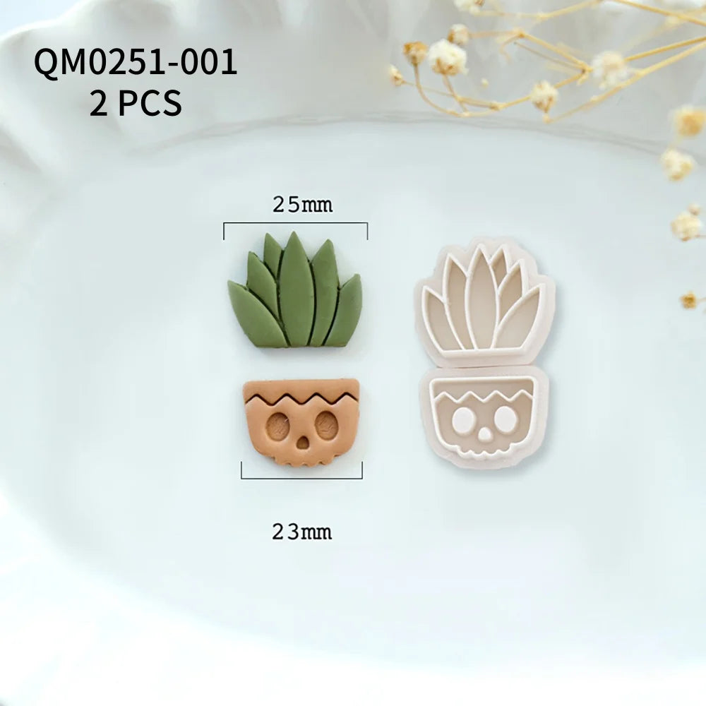 Halloween Skull Cactus Clay Cutter Set for Jewelry & Ornament Making