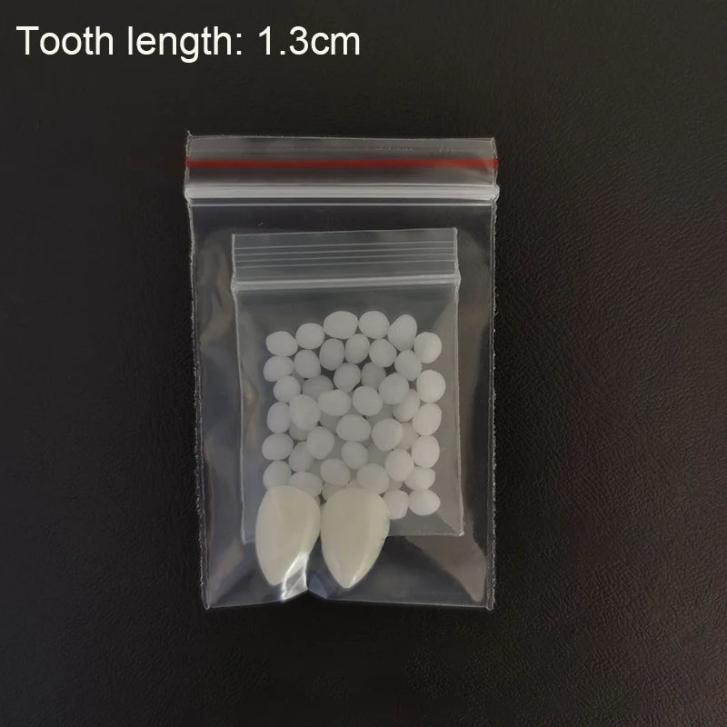 Halloween Vampire Fangs Props DIY Resin False Teeth with Glue - Multiple Colors