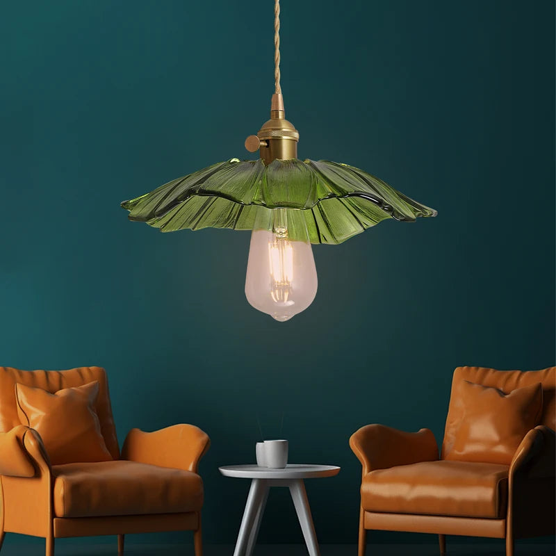Modern Flower Glass Pendant Light Fixture for Living Room & Bedroom