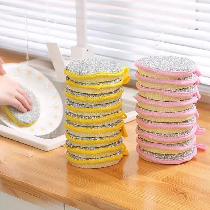 Double-Sided Kitchen Scrub Sponges - Reusable Dishwashing Pads, 10/20/50 pcs