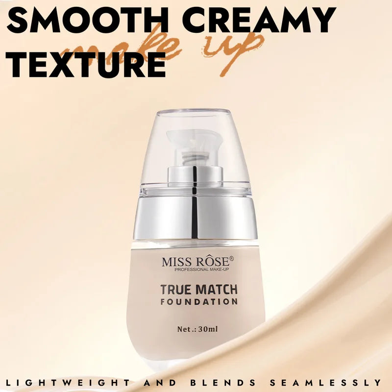 Liquid Foundation 30ml Sweatproof Natural Nude Makeup Base for Daily Face