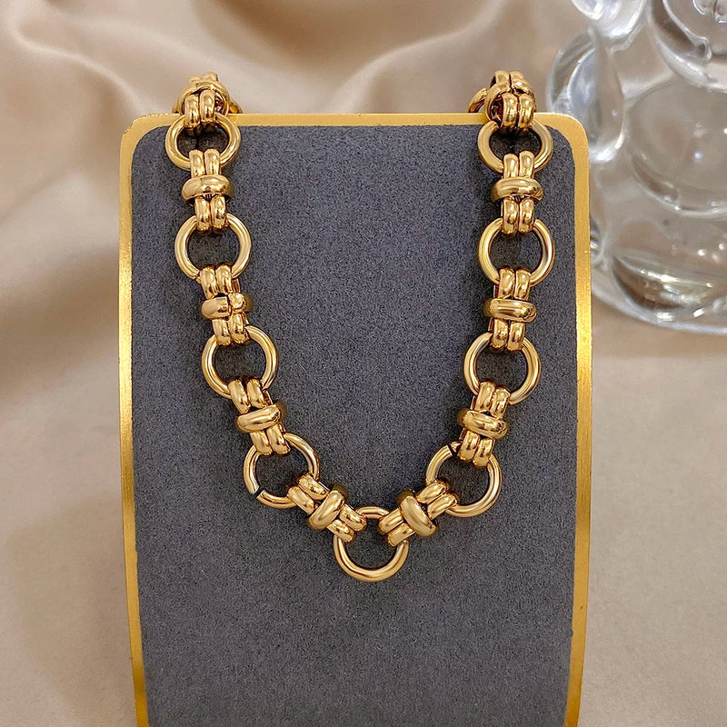 Chunky Stainless Steel Chain Bracelets for Women Men Hip Hop Style Jewelry