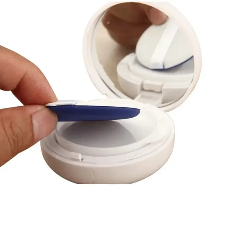 Portable Cosmetic Powder Makeup Case with Mirror & Sponge - 15g