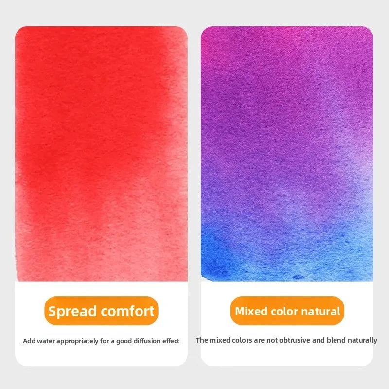 Opaque Semi-Dry Watercolor Paint Set - 24 Colors, Beginner Art Supplies