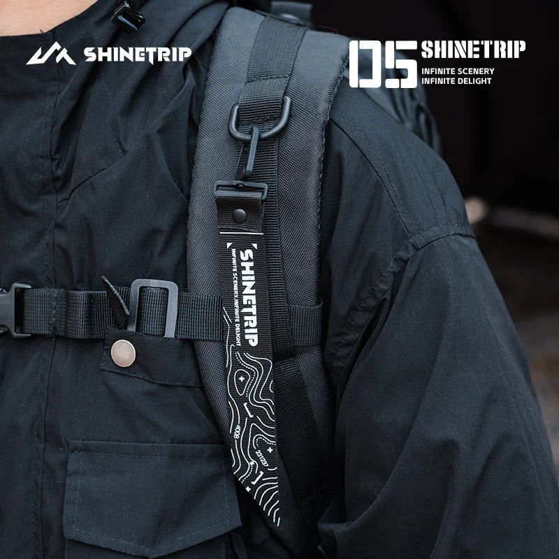 Outdoor Camping Atmosphere Hanging Ribbon ShineTrip Nylon Streamer Decoration with Matte Beak Clasp for Hiking and EDC