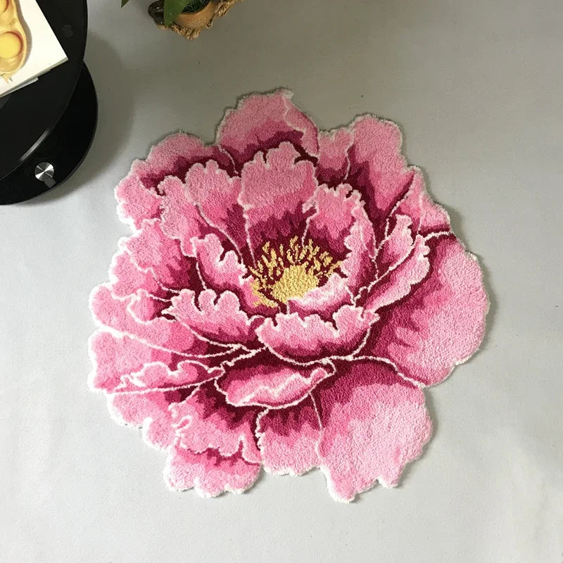 Round Thick Flower Carpet Rug for Living Room Bedroom Hallway Kids Door Mat