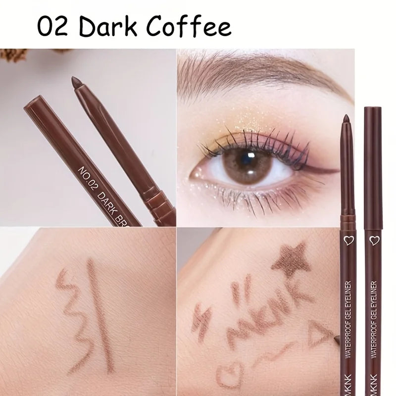 Waterproof Gel Eyeliner Pencil Set - Long Lasting, Matte Finish, Soft & Easy to Wear
