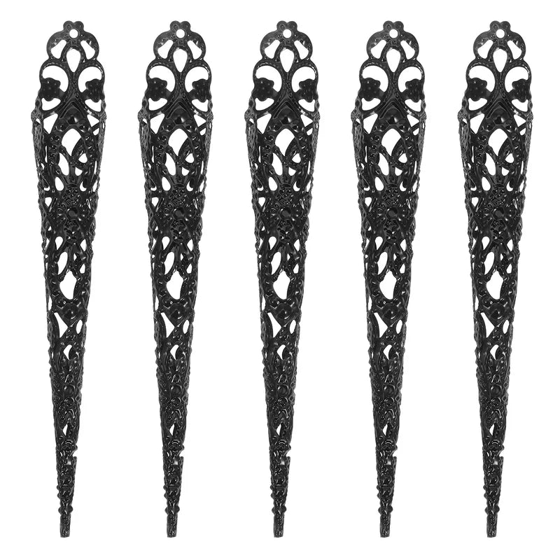 Halloween Nail Claw Tips Set - Fake Fingertip Jewelry for Costumes & Cosplay