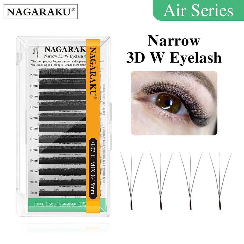 False Eyelash Extensions W-Shape 3D Premade Volume Fans for Lash Artists