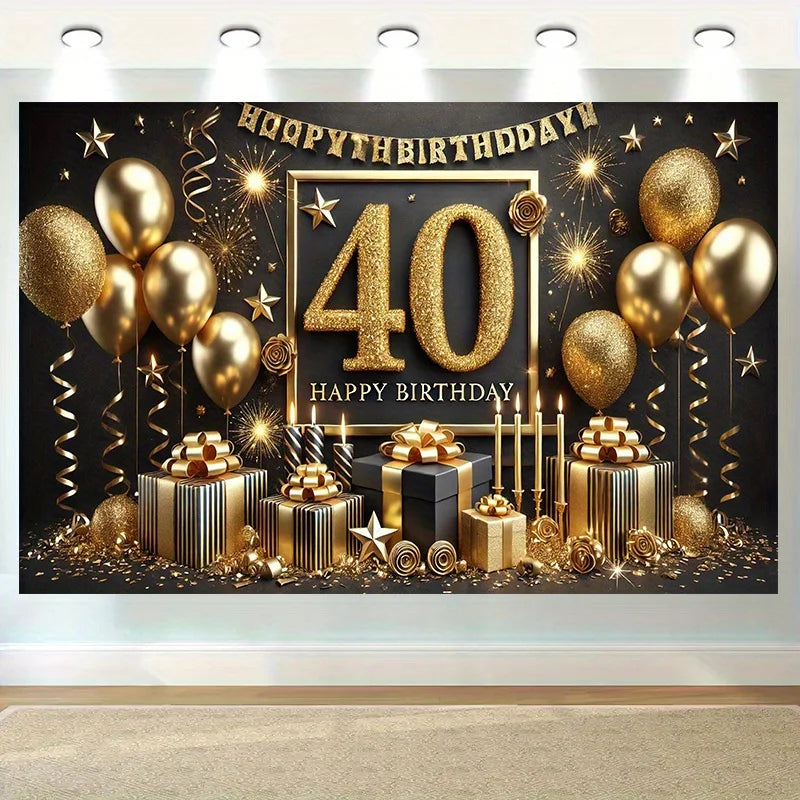 40th Birthday Party Banner for Indoor & Outdoor Events - Home & Garden Holiday Decor