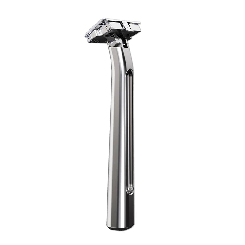 Safety Razor with Travel Leather Storage Bag - Double Edged Grooming Tool for Men