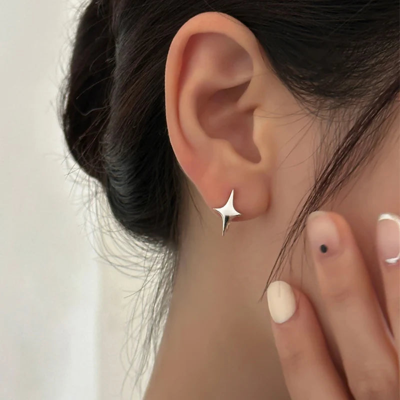 Star Geometric Hoop Earrings for Women and Couples Minimalist Fashion Jewelry