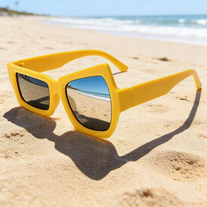 Unisex Polygon Vintage Sunglasses for Women and Men Square Sun Glasses Shades