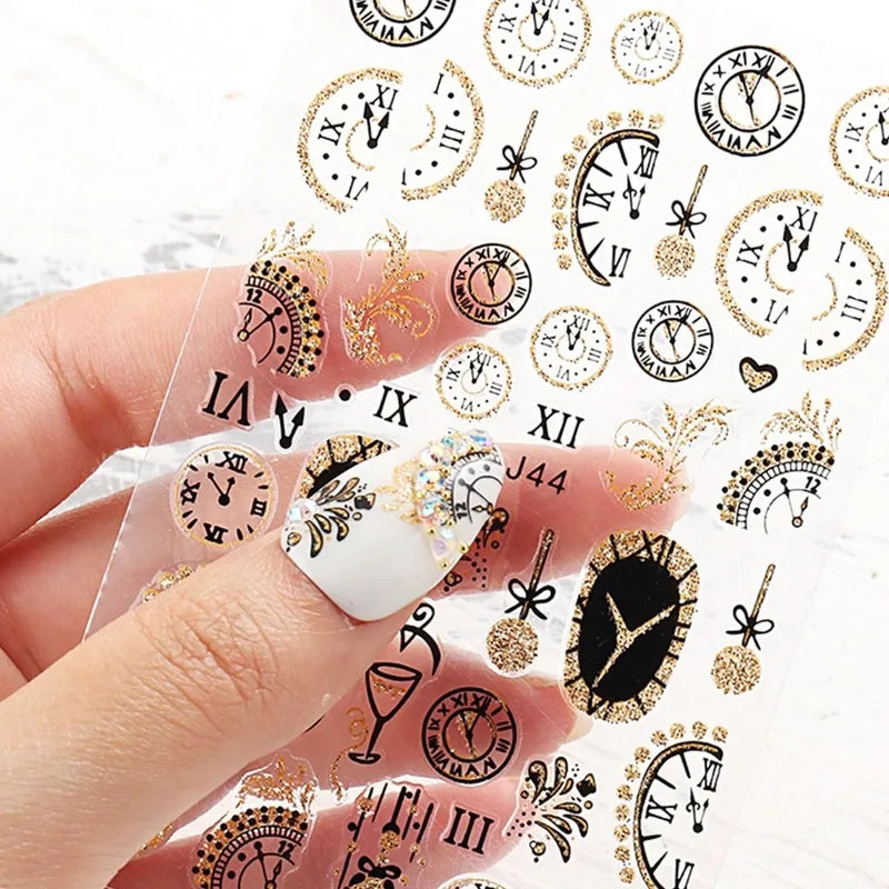 2PCS Firework Nail Stickers for New Year & Party Nail Art, Easy DIY Decoration