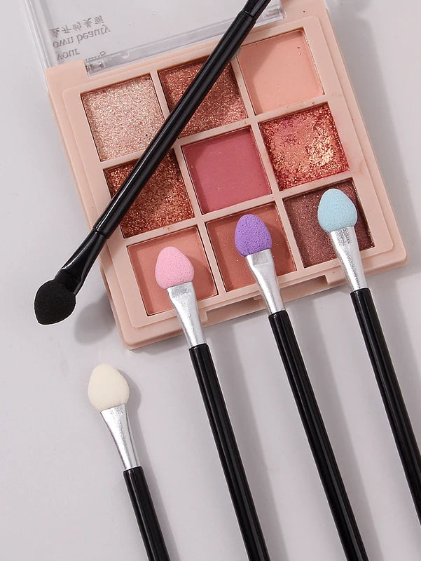 Professional Double-Head Eyeshadow Applicator Set - Mini Makeup Sponge & Brush
