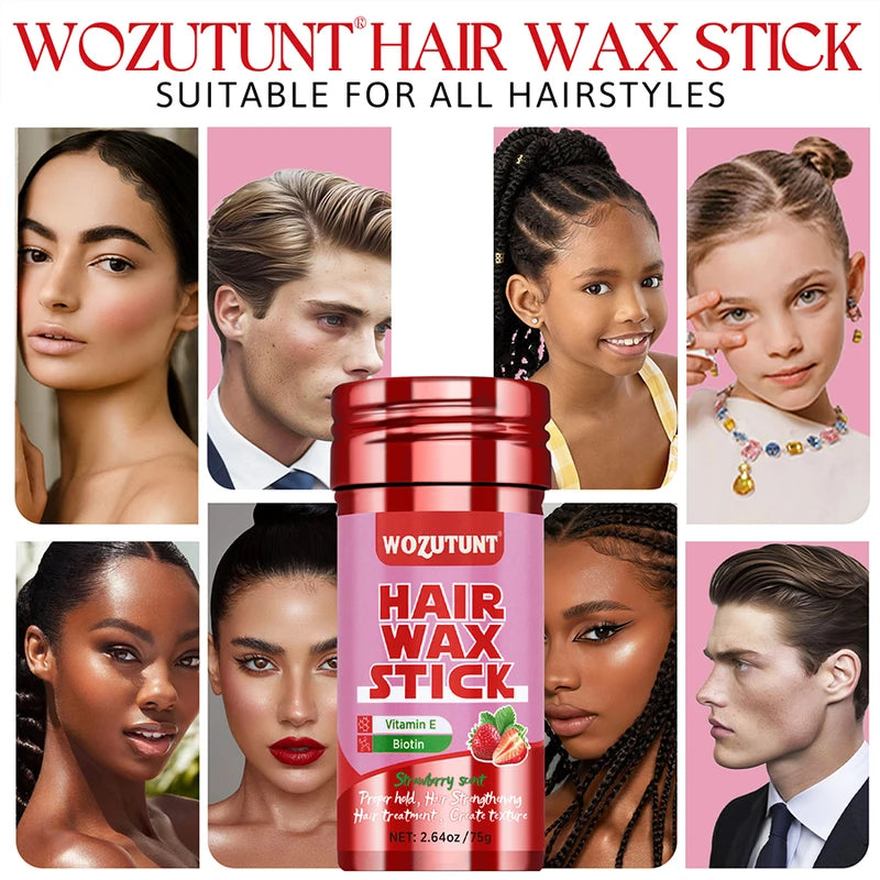 Hair Styling Wax Stick - Moisturizing Smoothing Solid Hair Pomade for Texture & Fixing